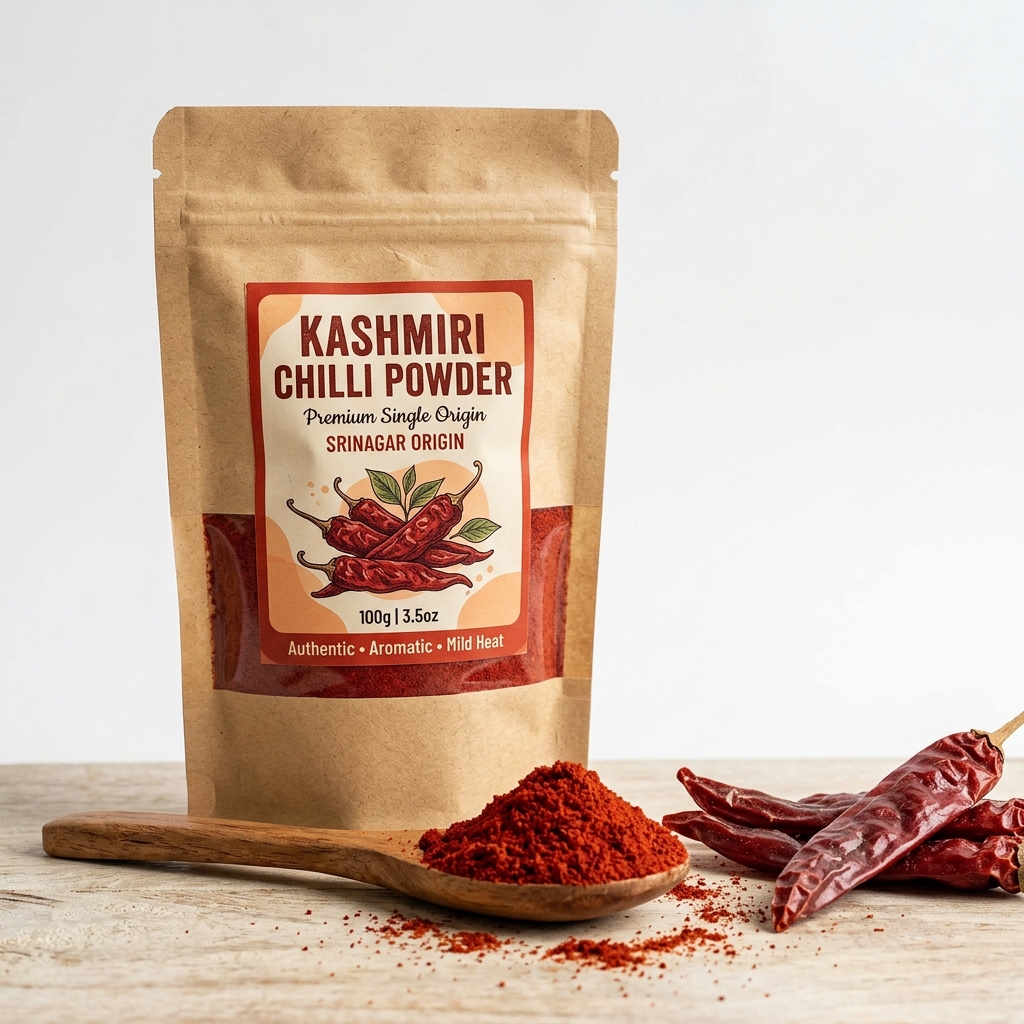 Kashmiri Chilli Powder — Srinagar Origin (100g) — 100g airtight pouch | Kashmir Essence