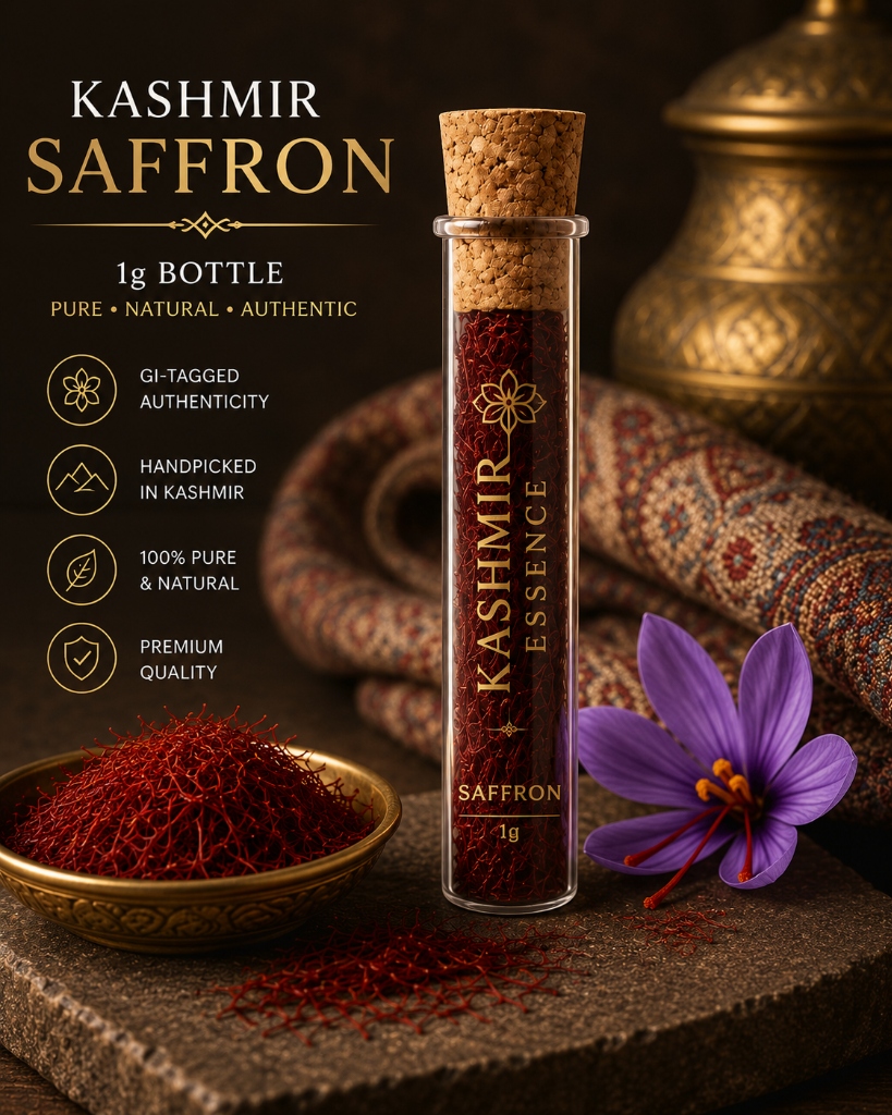 Kashmir Saffron — Lacha Grade (2g) — 2g traditional glass vial | Kashmir Essence