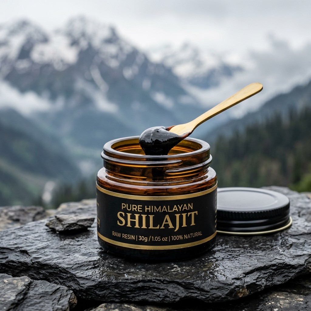 Buy Himalayan Shilajit Resin (20g) online — 20g amber glass jar | Lab Tested · Fulvic Acid Verified · Heavy Metal Free